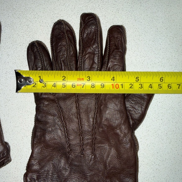 Genuine Leather Brown Portolano Gloves Cashmere Lined Mens/Womens Very Warm - Picture 7 of 8